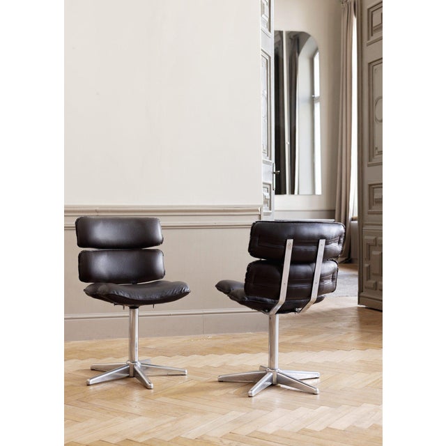 Ergonomic work chair Matt metal frame Requires reupholstering Extremely comfortable and stylish chairs. piece DIMENSIONS:...