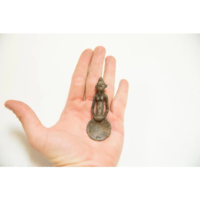 Shabby Chic Vintage African Bronze Ashanti Gold Weight Spoon For Sale - Image 3 of 4