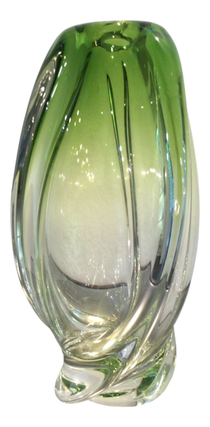 Vase in Transparent Green Crystal from Val Saint Lambert, 1950s