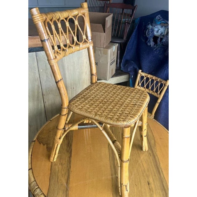 20th Century Bamboo Table & Chairs For Sale In Los Angeles - Image 6 of 8