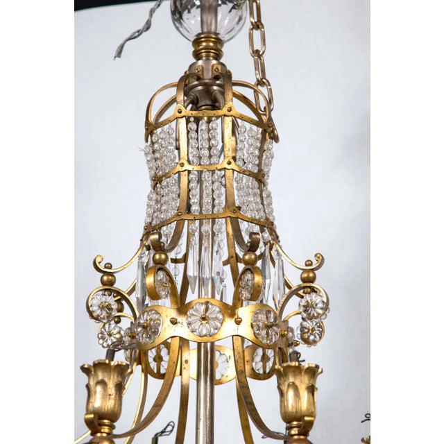 Late 19th Century 19th Century Vintage Crystal and Bronze Chandelier For Sale - Image 5 of 6