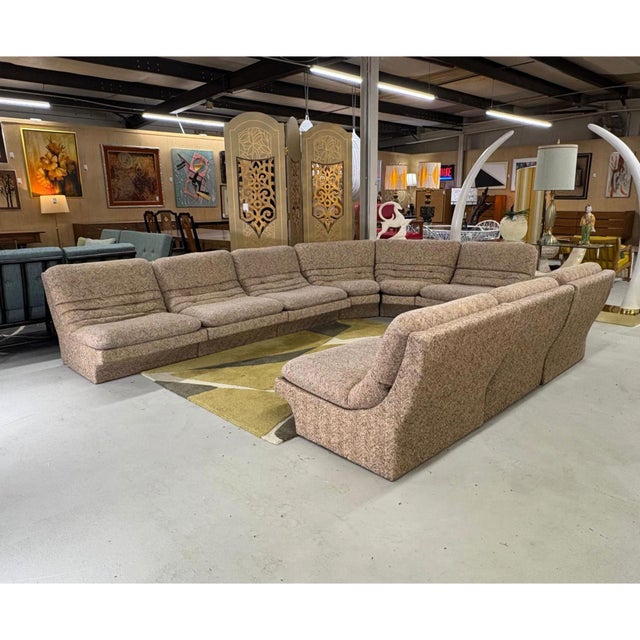 Carsons Vladimir Kagan Style 9-Piece Curved Modular Sofa Sectional For Sale - Image 4 of 18