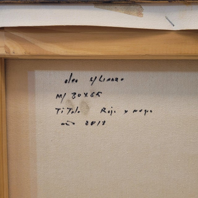 Andrés Mende, Red and Black Abstract Informalist Artwork, 2018, Oil on Canvas For Sale - Image 11 of 13