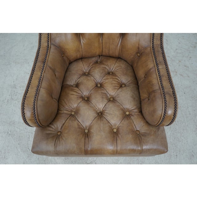 Maitland Smith Tufted Leather No.1134 Piper Chair For Sale - Image 10 of 13