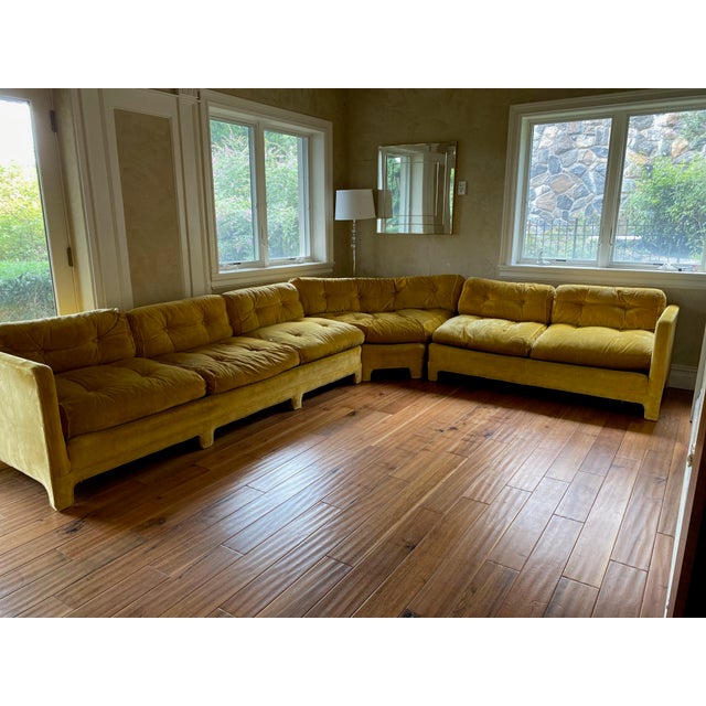 Gold Mid-Century Modern W & J Sloane Party Sofa Three-Piece Sectional Sofa For Sale - Image 8 of 8