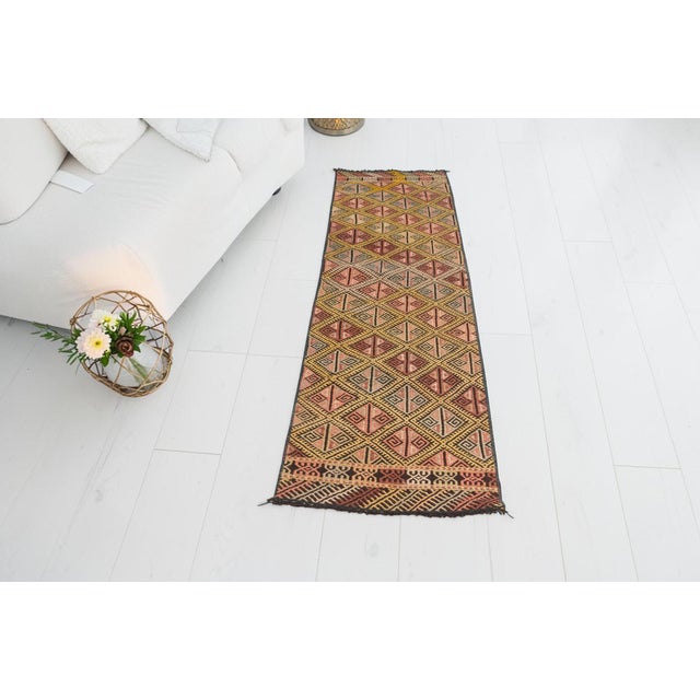 Turkish Anatolian Kurdish Handwoven Kilim Runner For Sale - Image 3 of 10