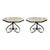 Side Tables - Wrought Iron With Marble Tops - A Pair For Sale