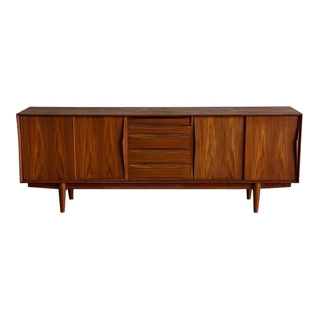 Teak Sideboard Credenza in Style of Arne Vodder Denmark Mid-Century Modern 1960s For Sale