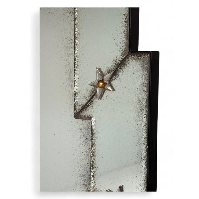 Silver Art Deco Style, Antique and Beveled Glass, Venetian Wall Mirrors, 21st C. For Sale - Image 8 of 9