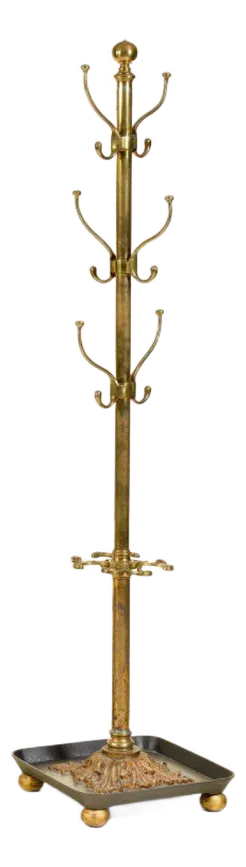 Art Nouveau Brass Coat Rack, 1890s