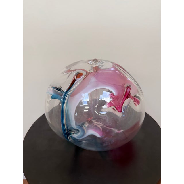 Glass 2000 Peter Bramhall Art Glass Orb For Sale - Image 7 of 12
