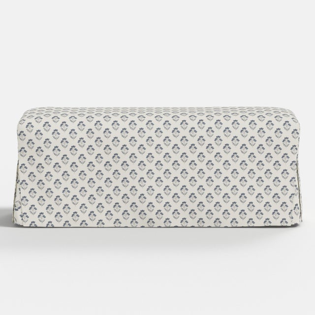 Not Yet Made - Made To Order Stoffer Home x Cloth & Company Lindy Slipcover Dining Bench in Francie Floral Blue For Sale - Image 5 of 5