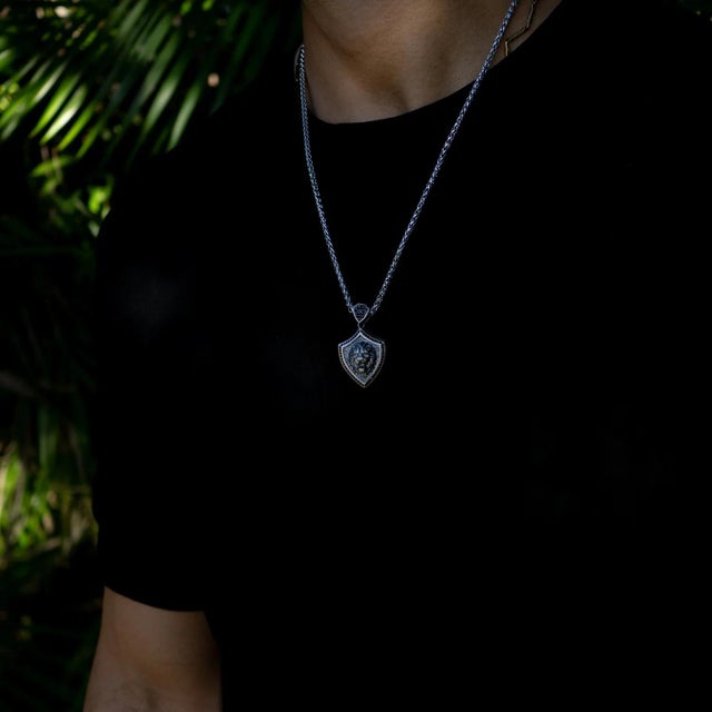 The Lionheart Shield Men’s Sterling Silver Necklace embodies strength, courage, and timeless masculinity. Handcrafted from...