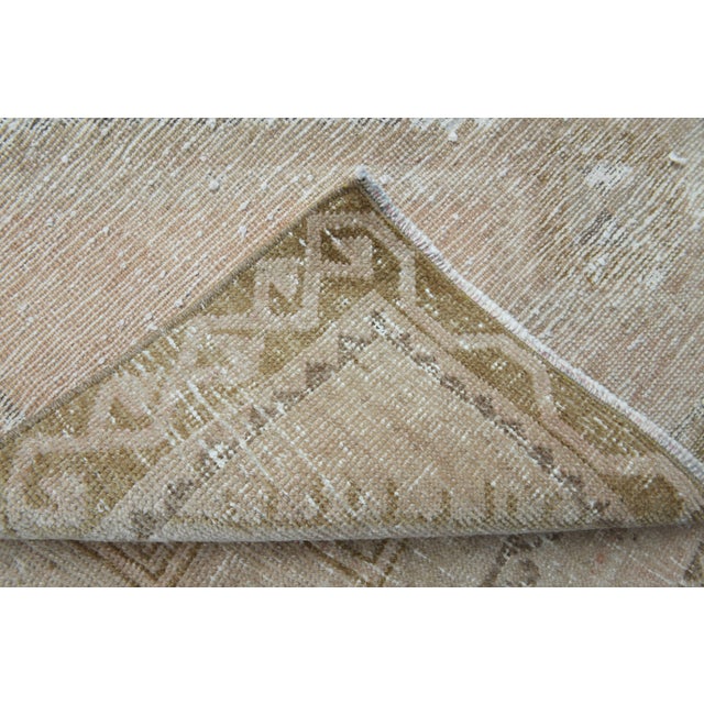 Textile 1970s Vintage Handmade Turkish Wool Cotton Beige Area Runner Rug For Sale - Image 7 of 11