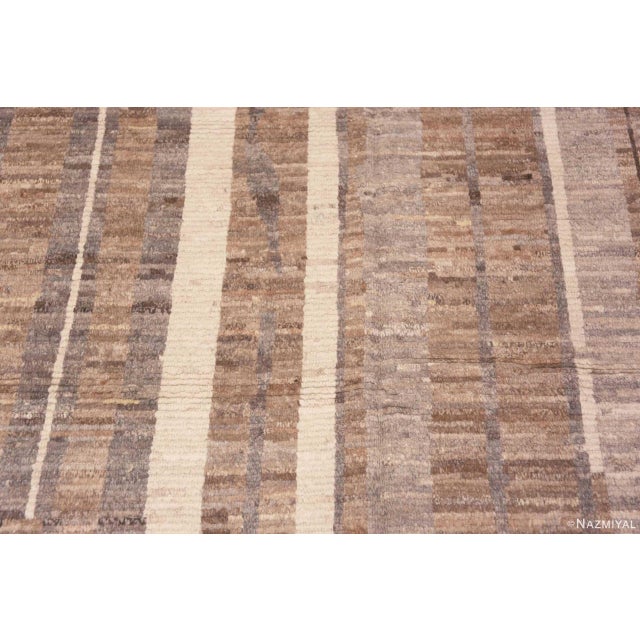 Nazmiyal Collection Earthy Neutral Color Tribal Geometric Design Modern Area Rug For Sale In New York - Image 6 of 7