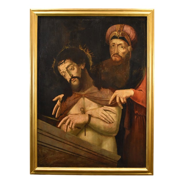 Circle of Michael Coxie, Ecce Homo, Pontius Pilate, 1580, Oil on Board, Framed For Sale