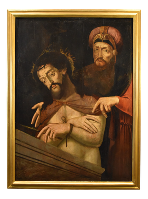 Circle of Michael Coxie, Ecce Homo, Pontius Pilate, 1580, Oil on Board, Framed