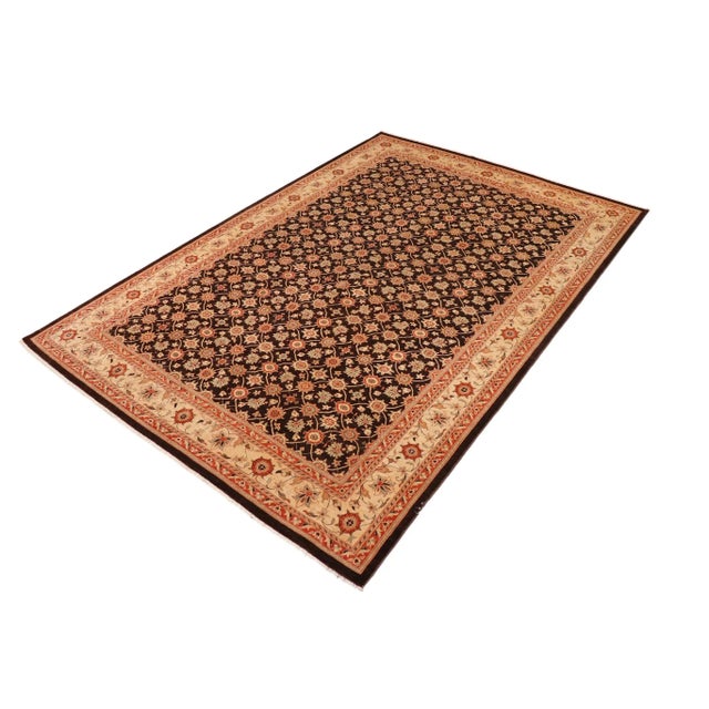 1990s Boho Chic Ziegler Brown Beige Hand-Knotted Wool Rug - 9'10'' X 13'10'' For Sale - Image 5 of 8