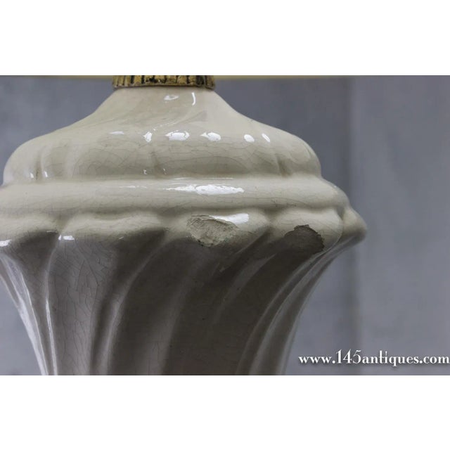 1950s Spanish White Ceramic Lamp For Sale In New York - Image 6 of 10