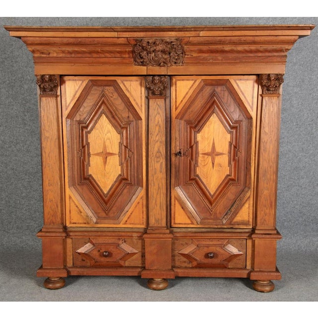 Antique Cabinet in Oak, 1710 For Sale - Image 4 of 18