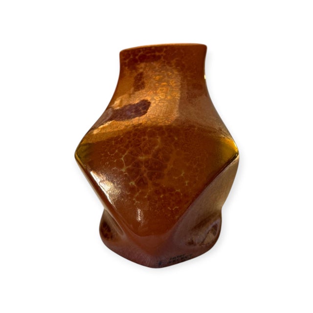 Mid-Century Modern Mid-Century Modern Studio Pottery Frog Sculpture in Amber Glaze by Ouix, 1960s For Sale - Image 3 of 8