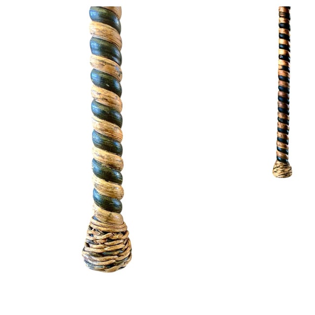 1970s Vintage Round Wicker Dining Table For Sale In Atlanta - Image 6 of 8