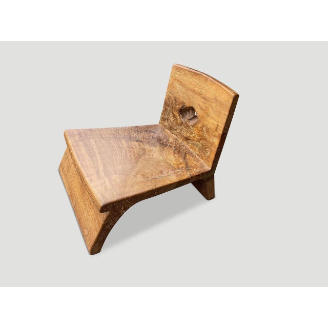 Andrianna Shamaris Sculptural Teak Wood Spa Chair For Sale In New York - Image 6 of 6