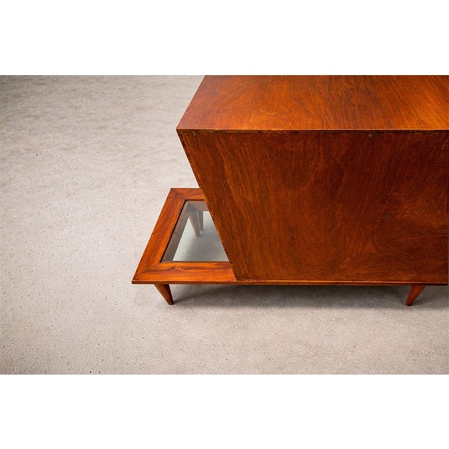 Bar with Side Table in Hardwood & Glass, Branco e Preto, 1950s - Lot 383A For Sale - Image 4 of 14