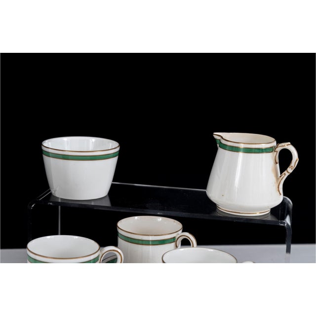 Royal Worcester Antique Royal Worcester Green Band Porcelain Tea Service - Decorative Only For Sale - Image 4 of 4