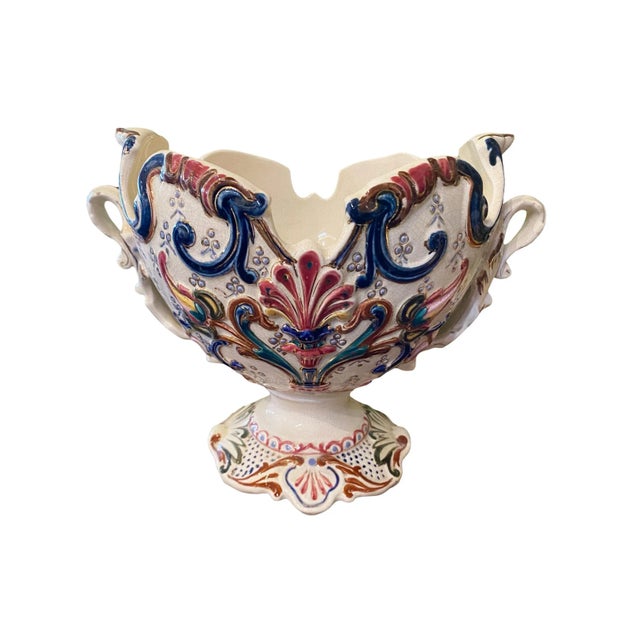 Antique Barbotine Majolica Jardinière For Sale In Dallas - Image 6 of 6