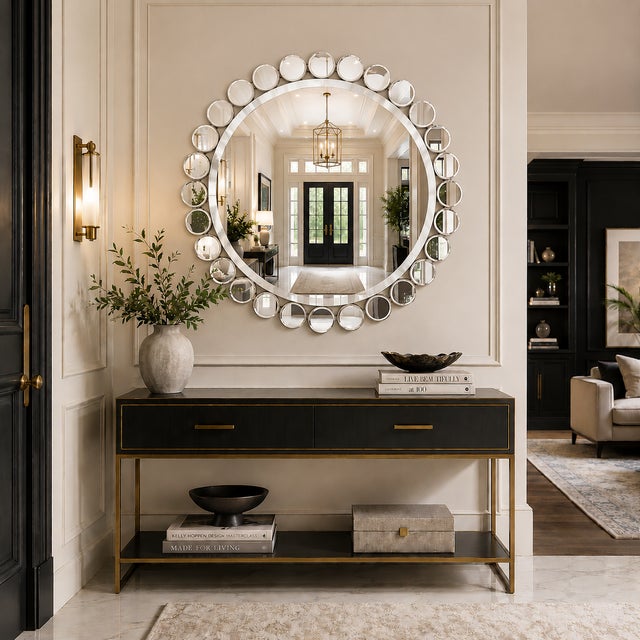 Wood Bubble Mirror For Sale - Image 7 of 8