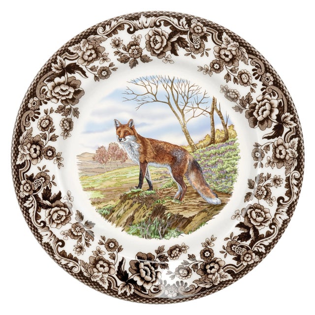 English Spode Woodland Salad Plate 8", Red Fox For Sale - Image 3 of 3
