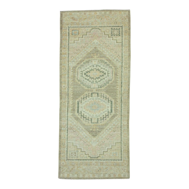Turkish Oushak Rug 3'1" x 7'5" #19277 For Sale