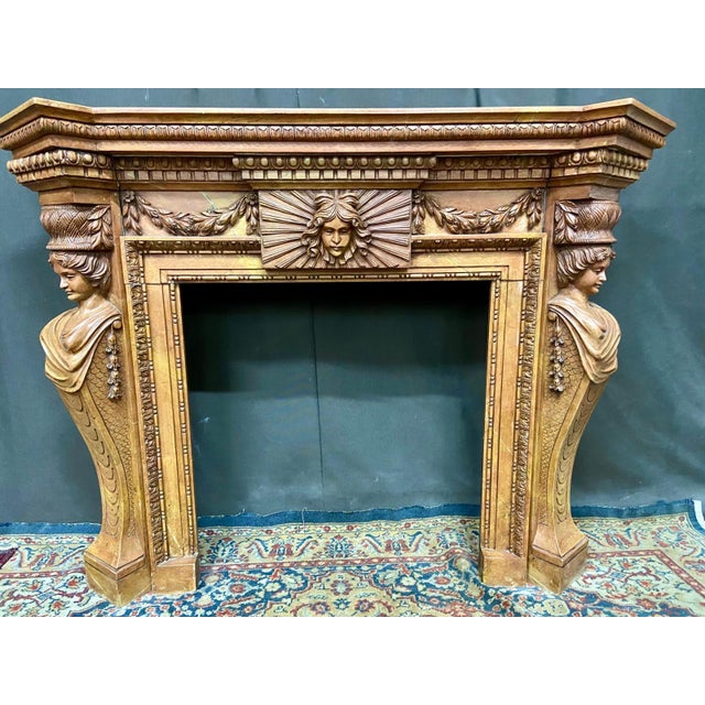 Vintage Italian Marble Fireplace, 1915 For Sale - Image 10 of 10