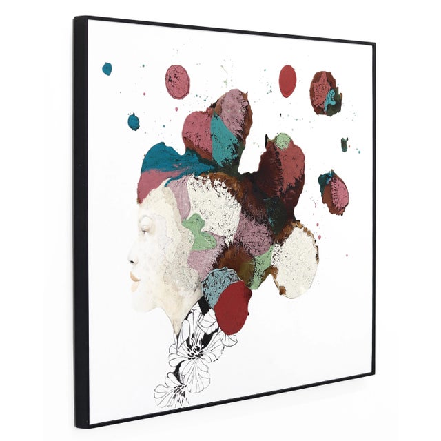 Textile Framed Abstract Figurative Textural Painting "Matumba" Original Artwork by Alessandro Casetti For Sale - Image 7 of 10