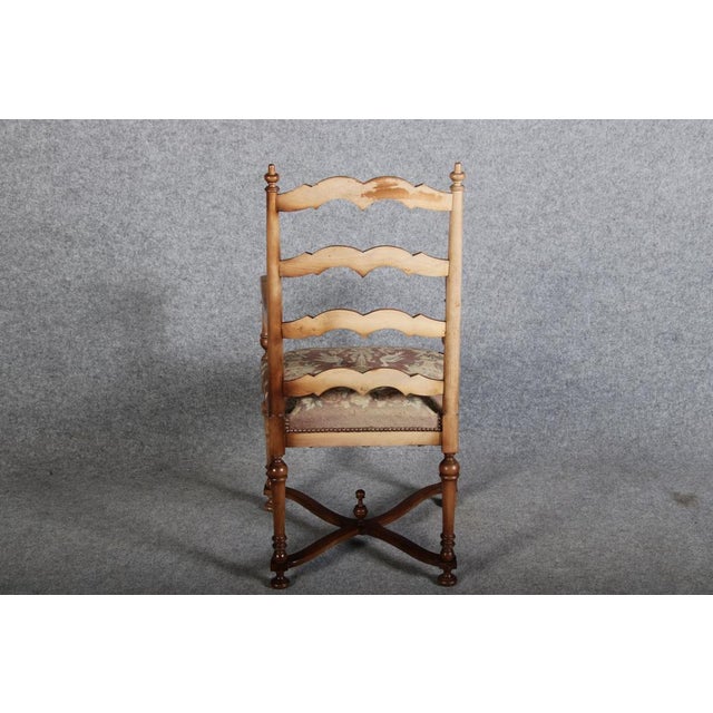 Wood Vintage Baroque Style Armchair in Walnut, 1940 For Sale - Image 7 of 18
