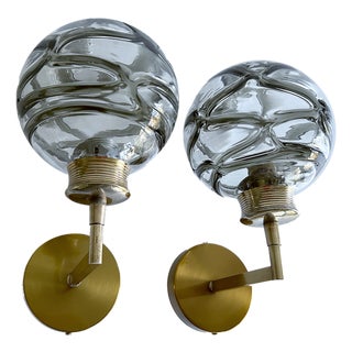 Vintage Glass Sconces from Doria Leuchten, 1970s, Set of 2 For Sale