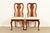 Queen Anne Thomasville Queen Anne Carved Solid Mahogany Side Chairs or Dining Chairs | Pair For Sale - Image 3 of 15