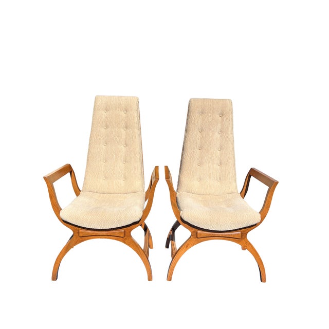Vintage Mid Century Modern Pair Accent or Side Chairs in Adrian Pearsall Style Vintage chairs newly upholstered. Great...