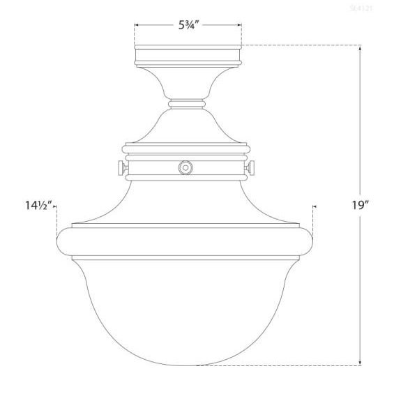 Visual Comfort Chapman & Myers for Visual Comfort Signature Edmond Flush Mount in Hand-Rubbed Antique Brass with White School House Glass For Sale - Image 4 of 4
