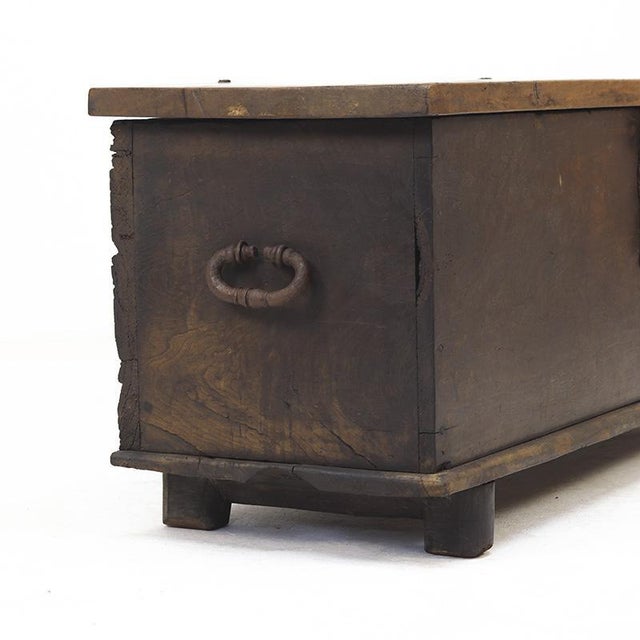 Brown Antique Spanish Rustic Farmhouse Chest For Sale - Image 8 of 18