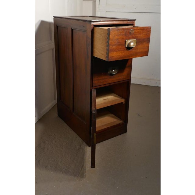 19th Century Heavy Bankers Drawers and Safe Cupboard Pedestal For Sale - Image 12 of 13