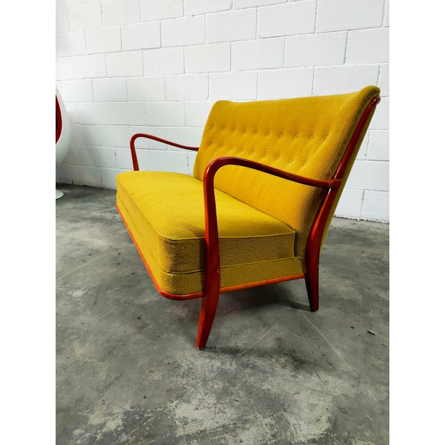 Textile Vintage Nordic Sofa in Mustard, 1970 For Sale - Image 7 of 8