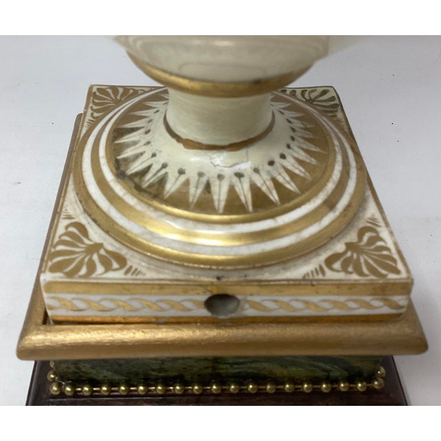 Derby Porcelain Antique Derby Porcelain Urn Made Into Lamp. For Sale - Image 4 of 5