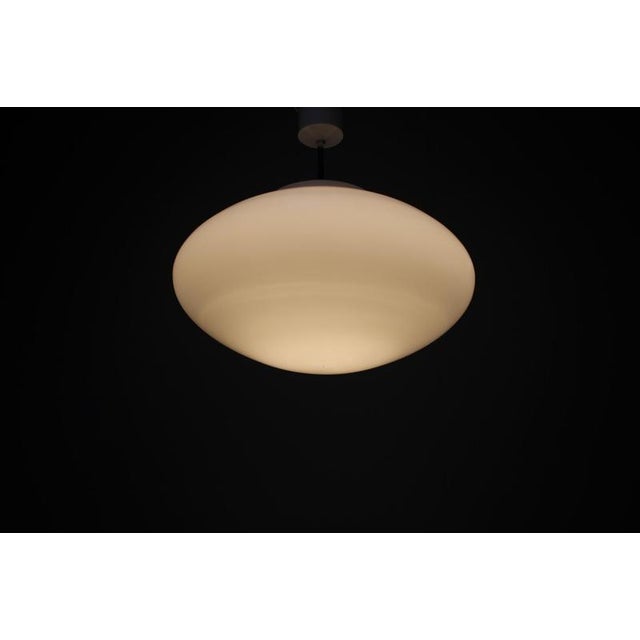 Metal Large Mid-Century Modern Czechoslovakian Pendant Light, 1960s For Sale - Image 7 of 8