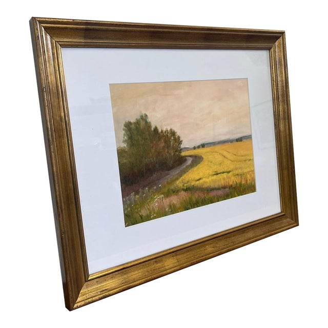 1970s Framed Giclee Field Landscape Fine Art Print by Helen Drummond For Sale