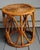 Tan Mid Century Small Round Drum Bamboo Wicker Top Accent Table For Sale - Image 8 of 8