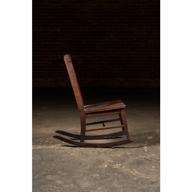 Arts & Crafts Early 20th Century Arts and Crafts Mahogany Rocking Chair For Sale - Image 3 of 7