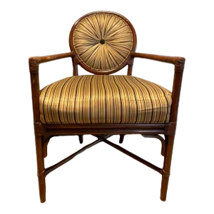 Jessica Charles Furniture Pleated Back Rattan Chair