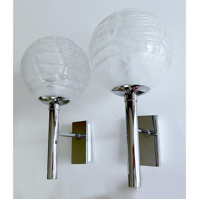 Metal Vintage Space Age Glass Sconces from Doria, 1960s, Set of 2 For Sale - Image 7 of 11